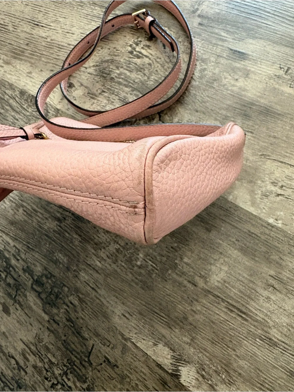KATE SPADE Blush Pink Pebbled Leather Crossbody Bag